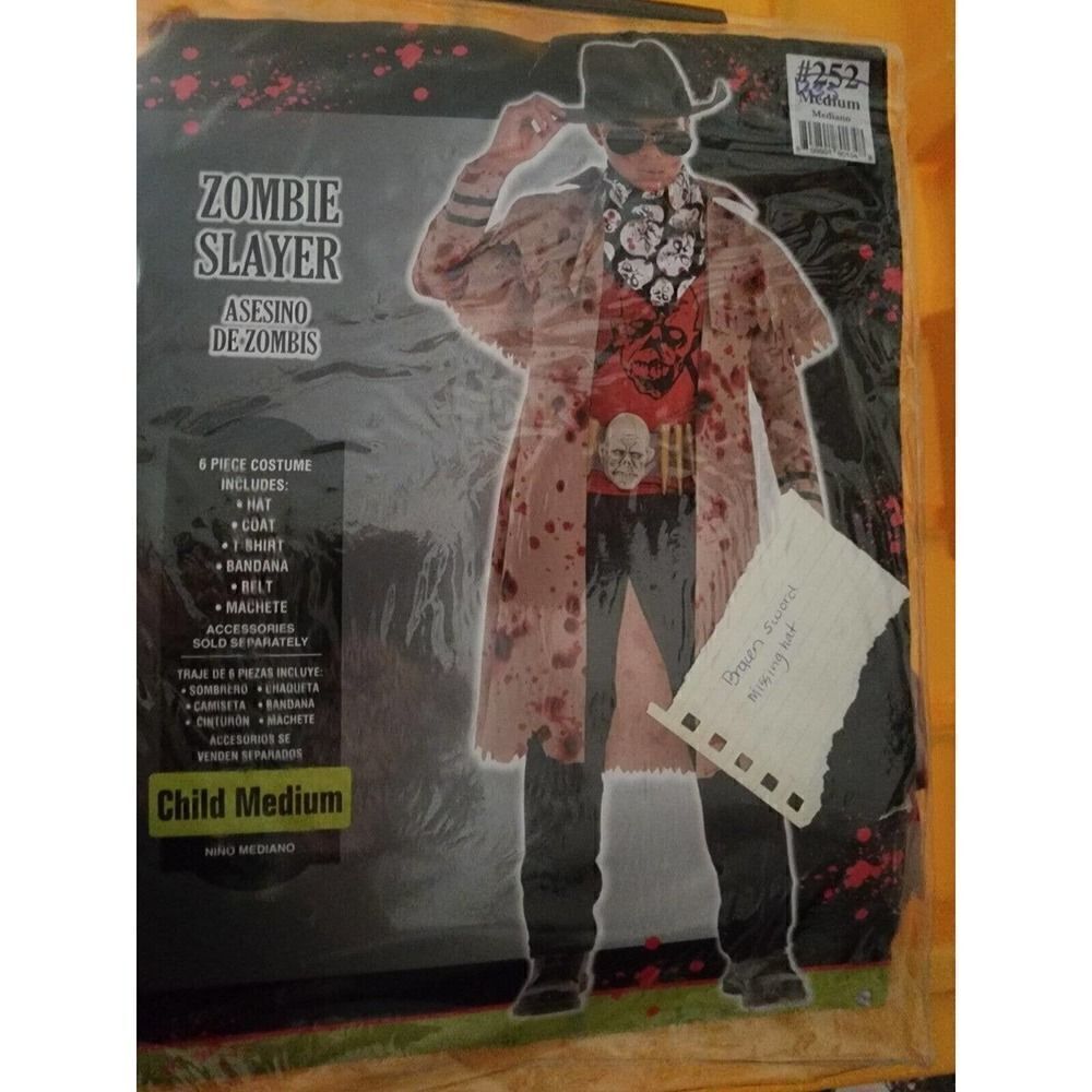 CostumesUSA Bloody Zombie Slayer Costume 4 pc Boys Size M 8-10